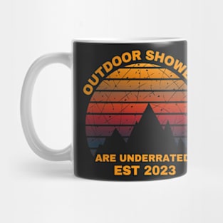 Outdoor Showers Are Underrated Est 2023 Funny Hiking Gifts Mug